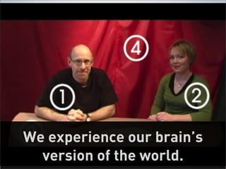 We experience our brain’s
  version of the world.     11
 