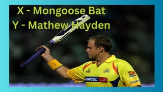 X - Mongoose Bat
Y - Mathew Hayden
 
