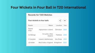 Four Wickets in Four Ball in T20 international
 