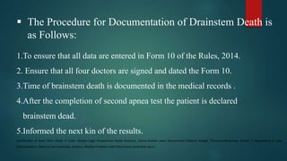 Brainstem Death And Its Medico Legal Perspectives | PPTX