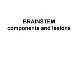 BRAINSTEM
components and lesions
 