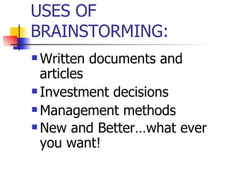 Brainstorming | PPT