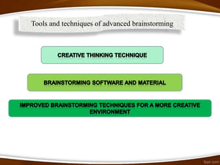 Tools and techniques of advanced brainstorming
 