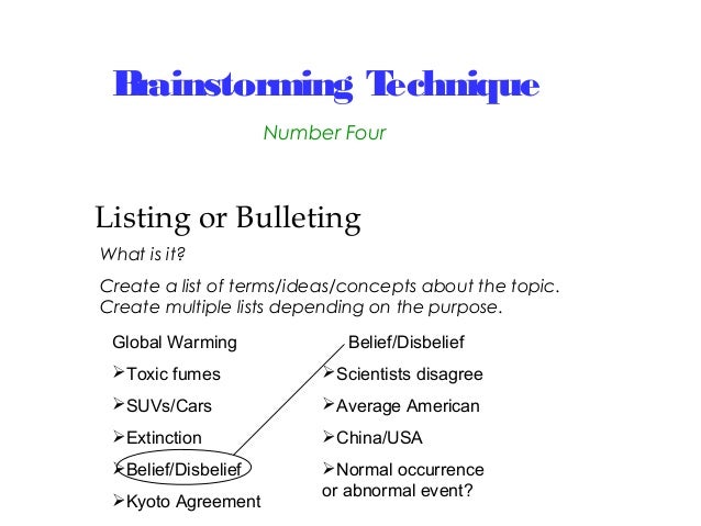 brainstorming brainstorming lists