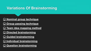 Brainstorming Ppt Brainstorming Ppt