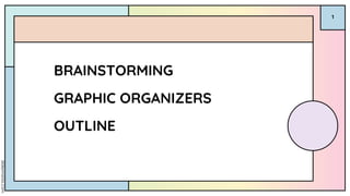 BRAINSTORMING
GRAPHIC ORGANIZERS
OUTLINE
1
 