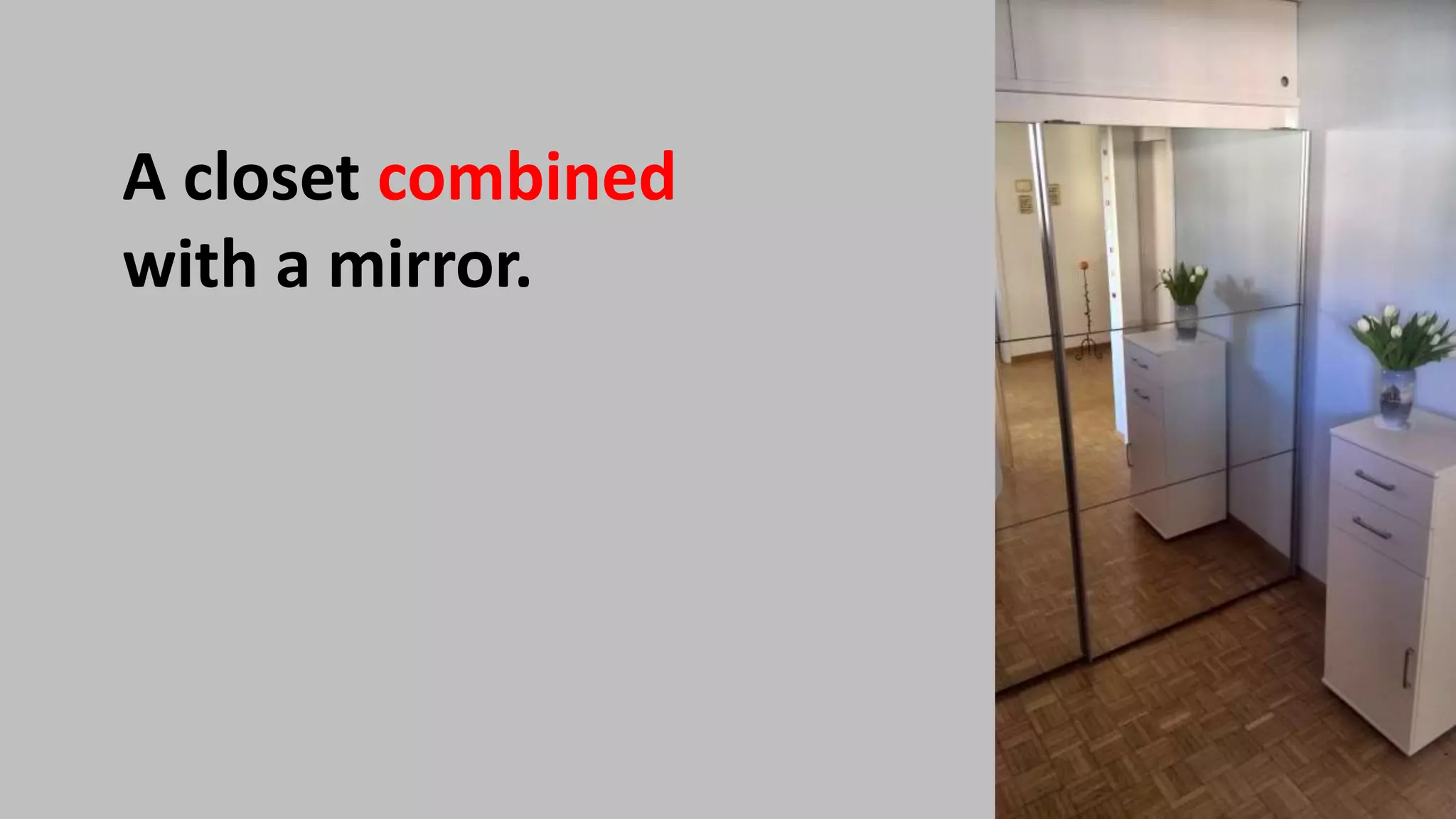 A closet combined
with a mirror.
 