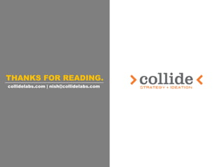 THANKS FOR READING.
collidelabs.com | nish@collidelabs.com
 