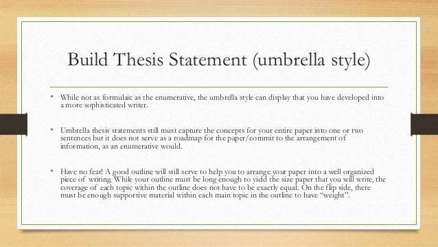 Build a thesis statement