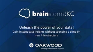 Unleash the power of your data!
Gain instant data insights without spending a dime on
new infrastructure
 