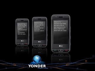(Ad)R500 000 Life       (Advert) For
(Advert)For low      Cover for around        insurance that saves
low car insurance    R127 p.m.SMS Life       you up to 25% on
premiums SMS         to 31829 &
                                             your payments.sms
Budget to            1Lifedirect will call
                     you!Profile             YES to 34879.Dial
38940.We will call
you                  dependent. SMS R1       Direct will call u back.
back.Standard
SMS rates apply
 