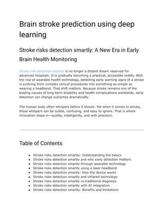 Innovative Deep Learning and Wearable Tech for Early Brain Stroke ...
