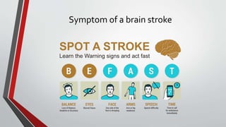 Symptom of a brain stroke
 