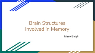 Brain Structures
Involved in Memory
Manvi Singh
 