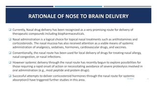 Brain targeted drug delivery through nasal route | PPTX