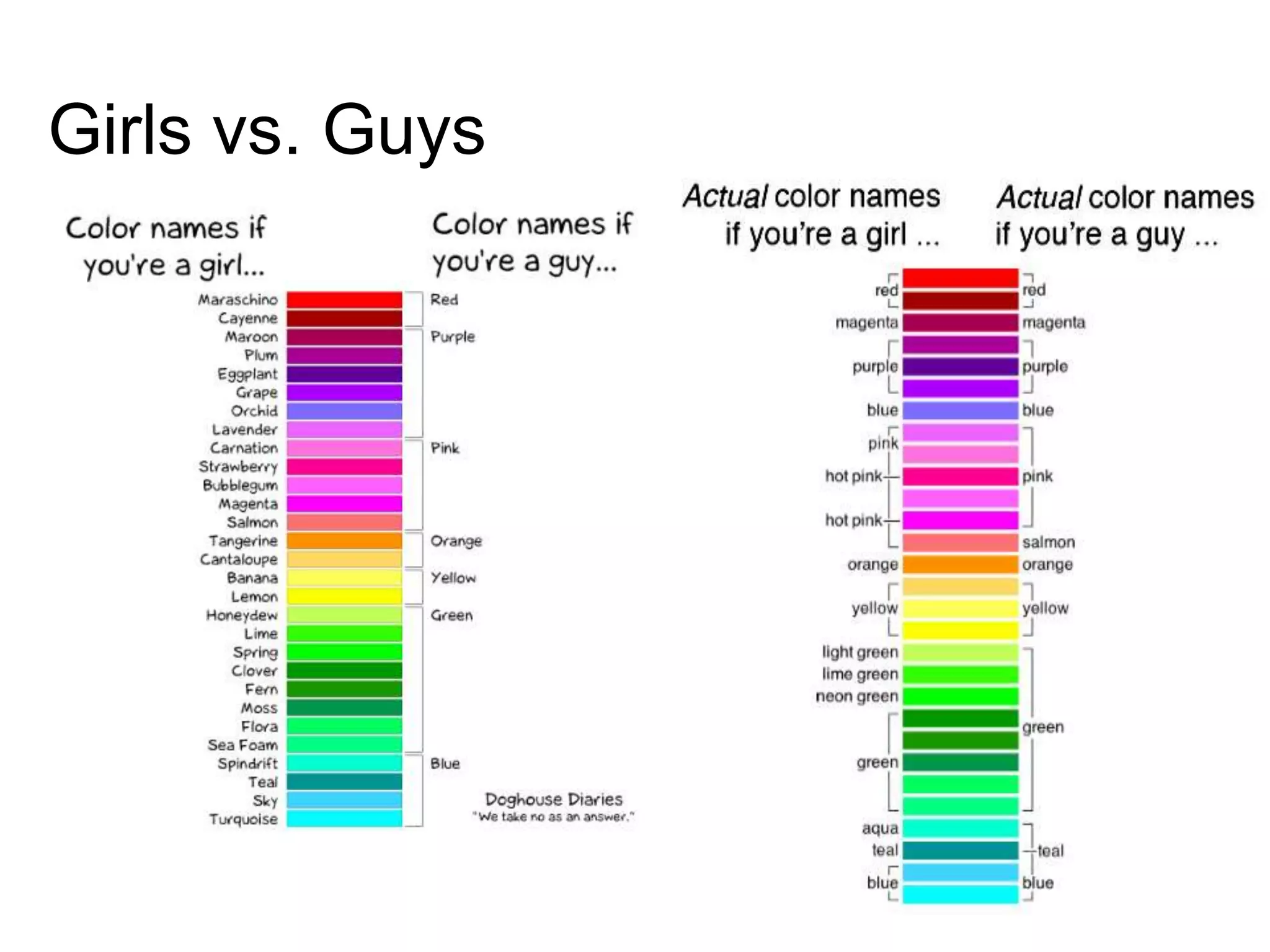 Girls vs. Guys