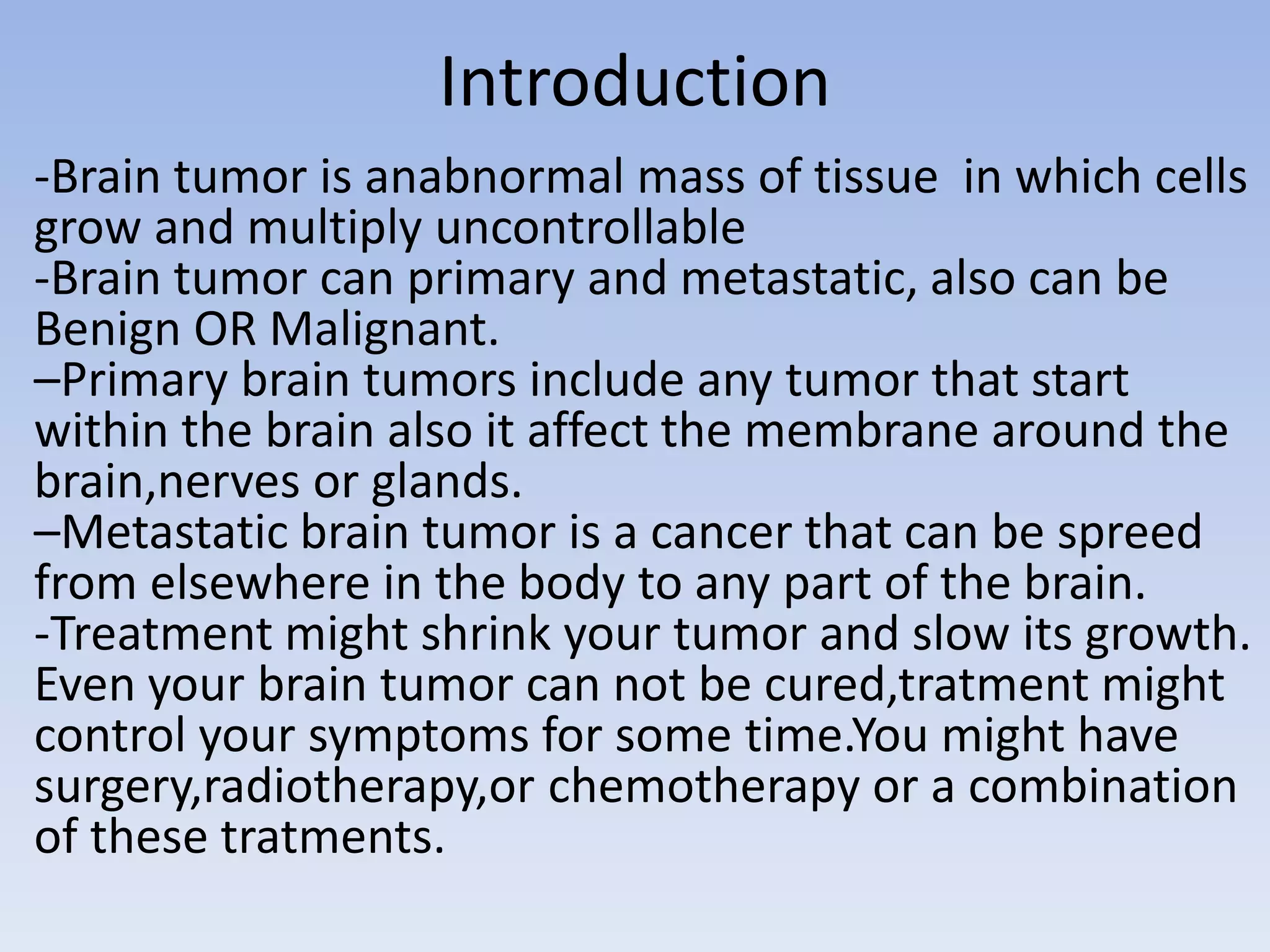 Brain tumor | PPTX