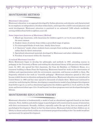 Brainy Stars International Montessori - Parents's Handbook | PDF