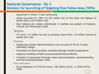 National Governance - No 1
Decision for launching of Targeting Rice Fallow Area (TRFA)
– Launched in 2016-17 and continuin...