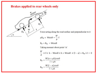 Brakes applied to rear wheels only
 
