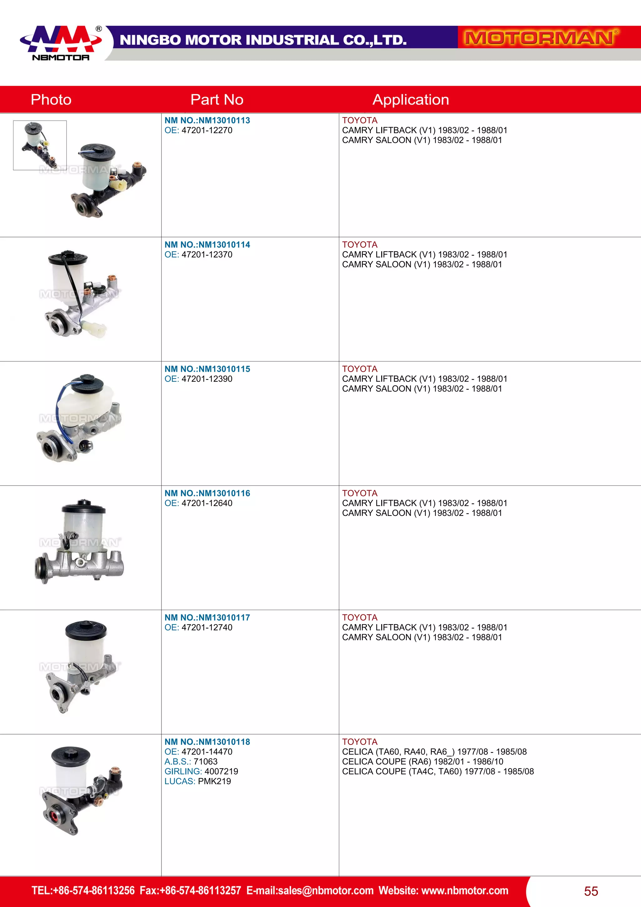 Motorman Brake Cylinder Catalog | PDF