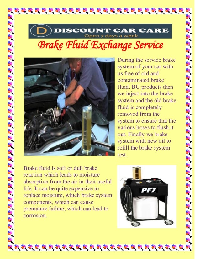 Brake fluid exchange service
