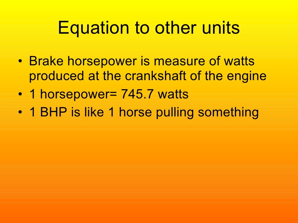 Brake horsepower