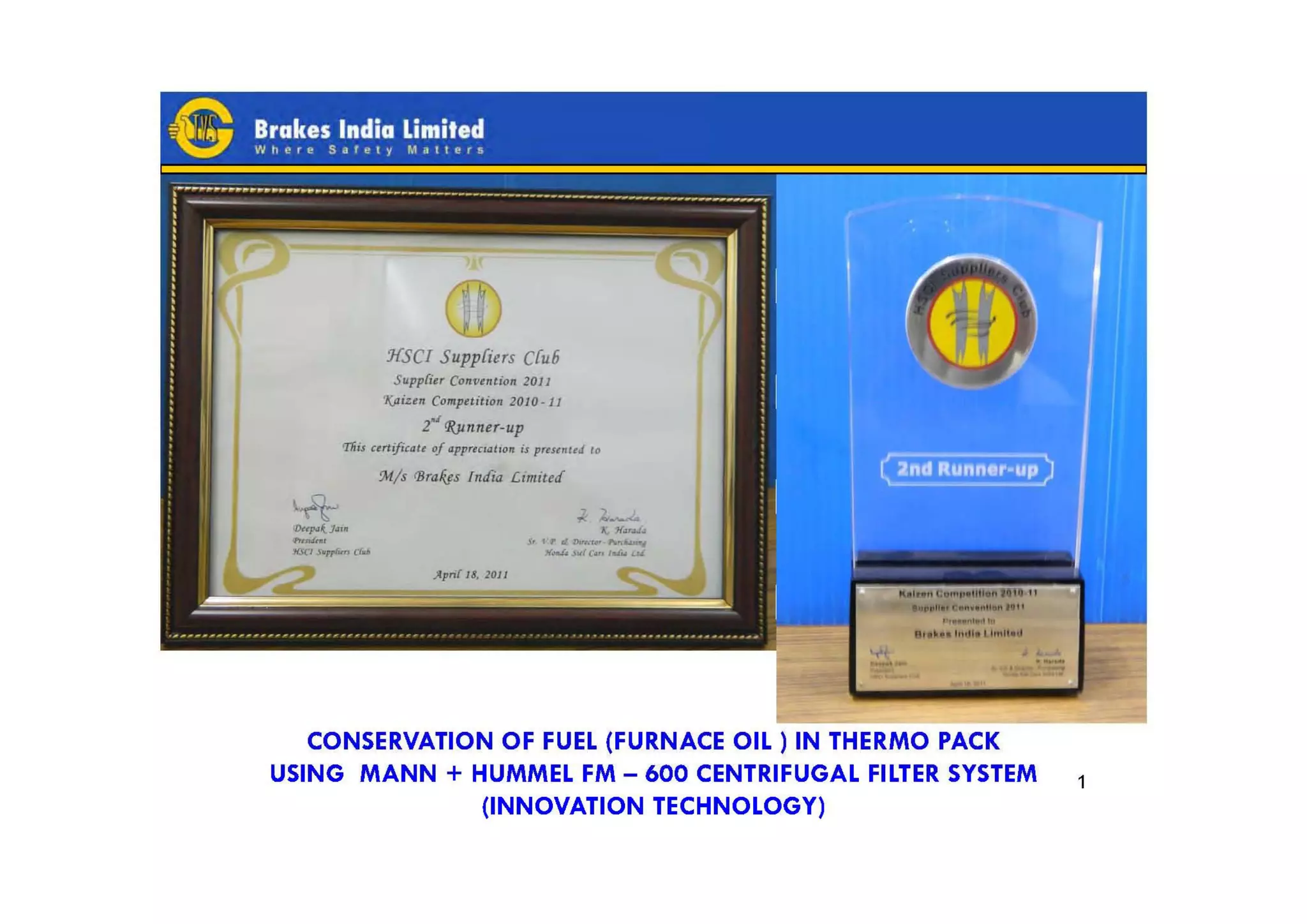Brakes india kaizen PPT