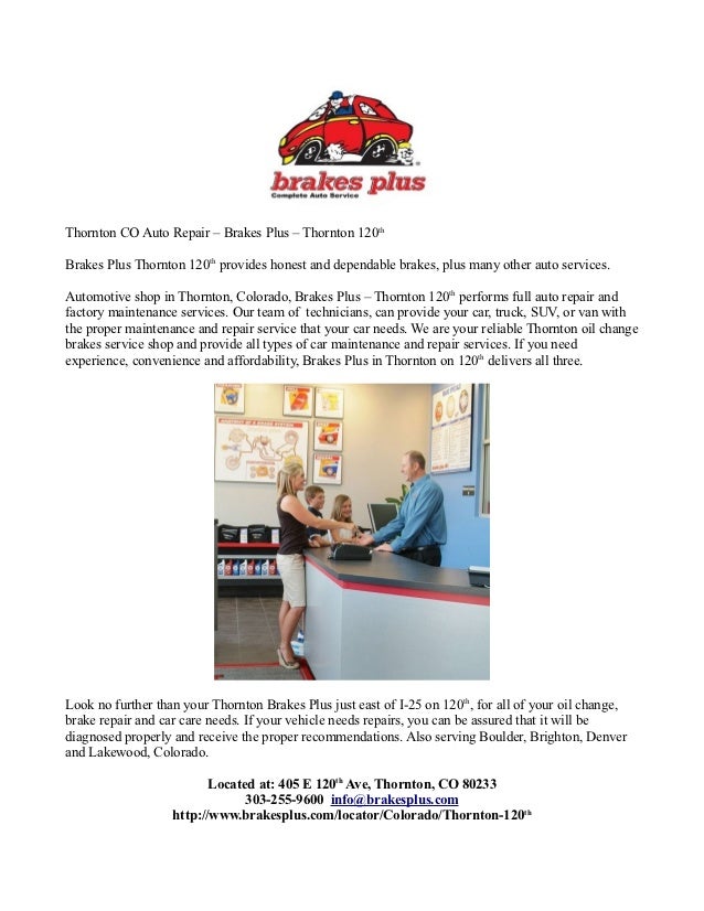 Brakes plus thornton 120th