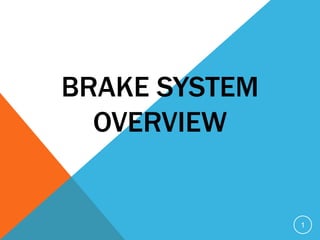 BRAKE SYSTEM
OVERVIEW
1
 