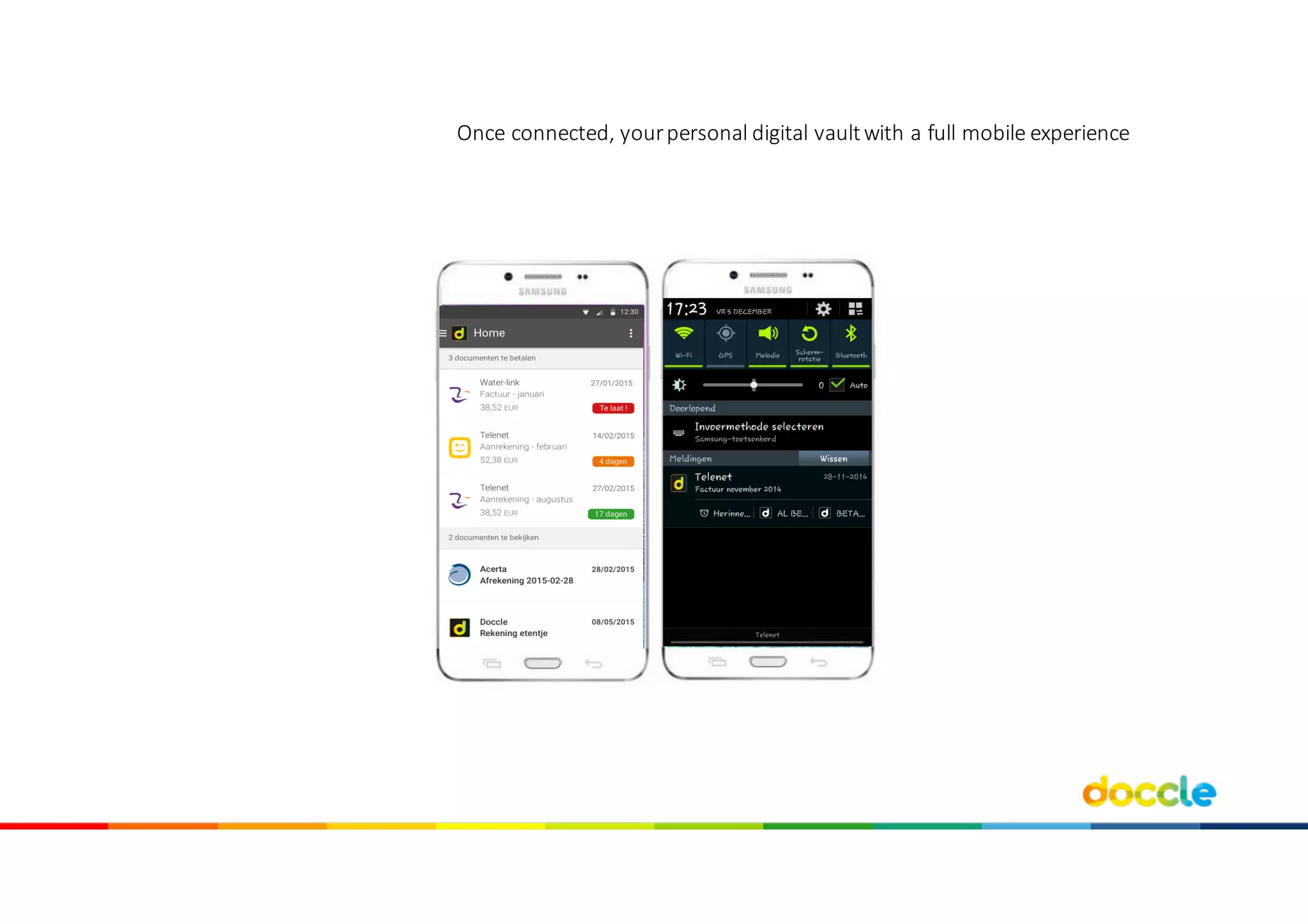 The	pleasure	of	your	personal	administration		J
Once connected,	yourpersonal	digital	vaultwith a	full	mobile	experience
 