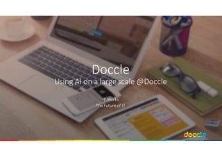 Doccle
Using	AI	on	a	large	scale @Doccle
IT	Works	
The	Future of	IT
 
