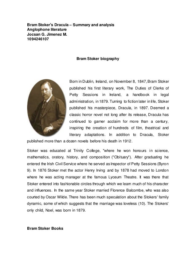 Dracula Bram Stoker Chapter Summary