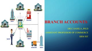 BRANCH ACCOUNTS
DR.C.SAHILA.,PH.D
ASSISTANT PROFESSOR OF COMMERCE
SRM IST
 