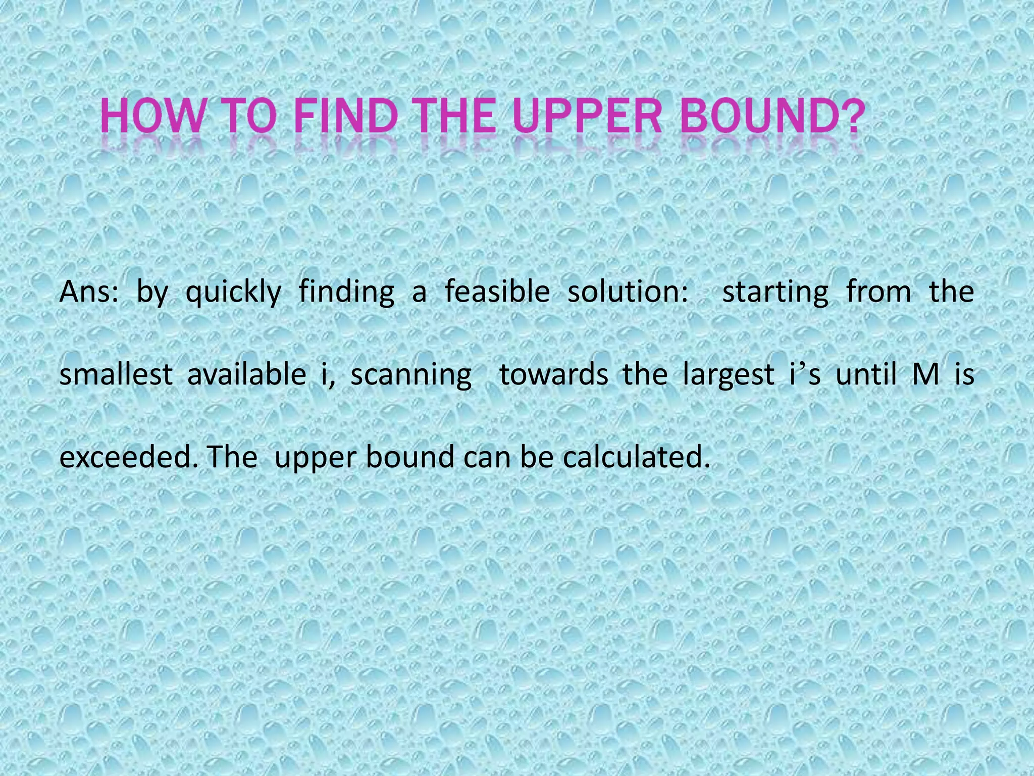 Branch and bound method