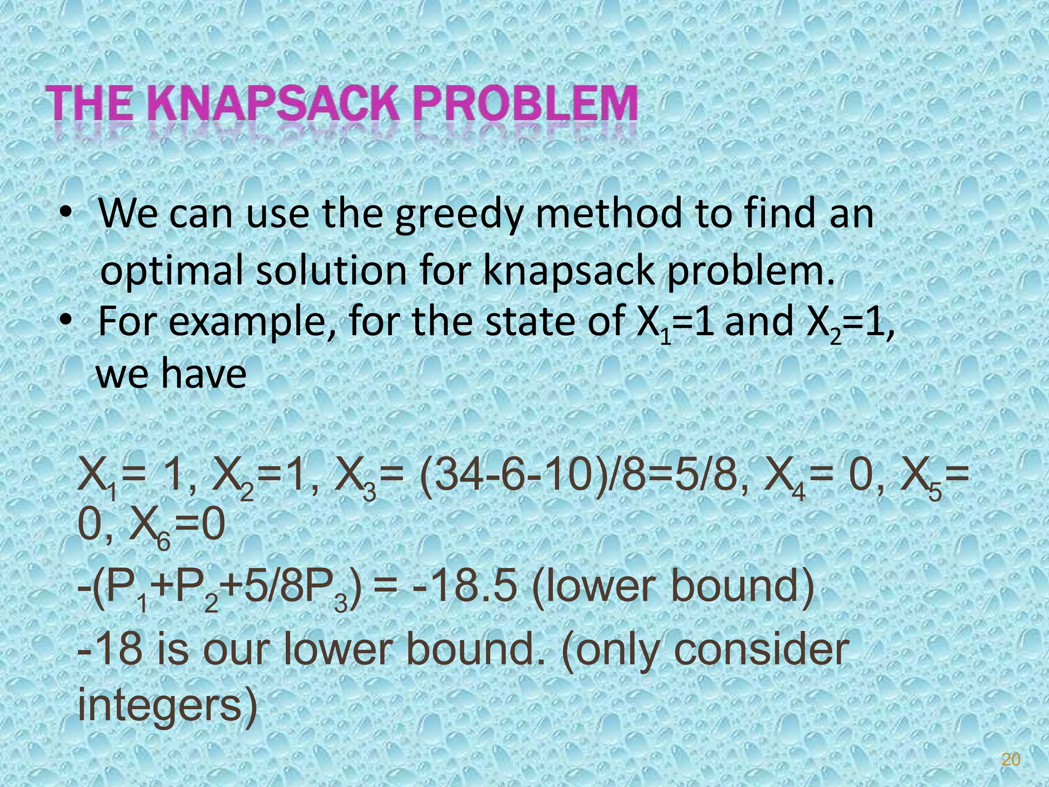 Branch and bound method