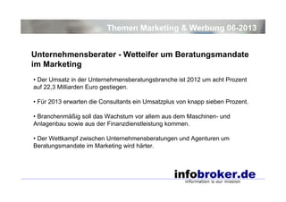 BranchenThemen Marketing & Werbung Gesamtübersicht 2013  