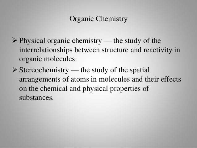 Branches of chemistry