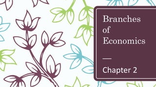Branches
of
Economics
Chapter 2
 