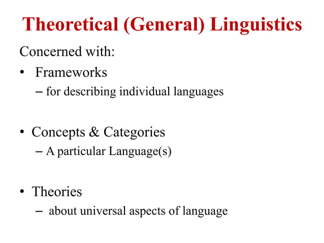 Branches Of Linguistics