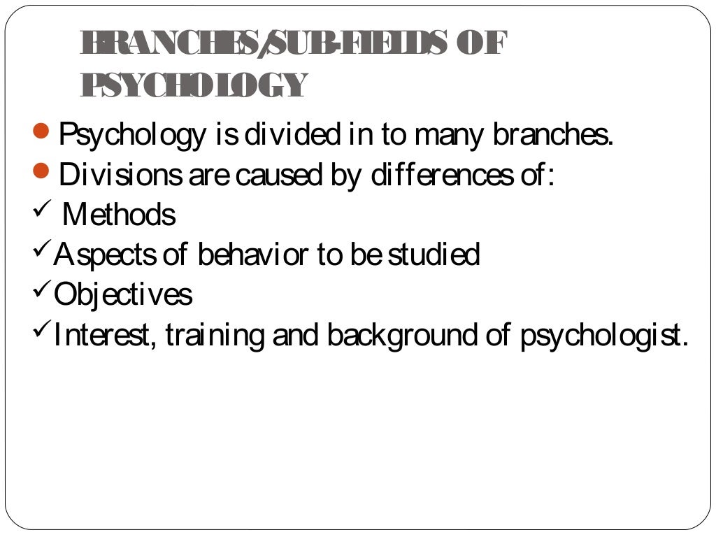 branches of psychology short essay