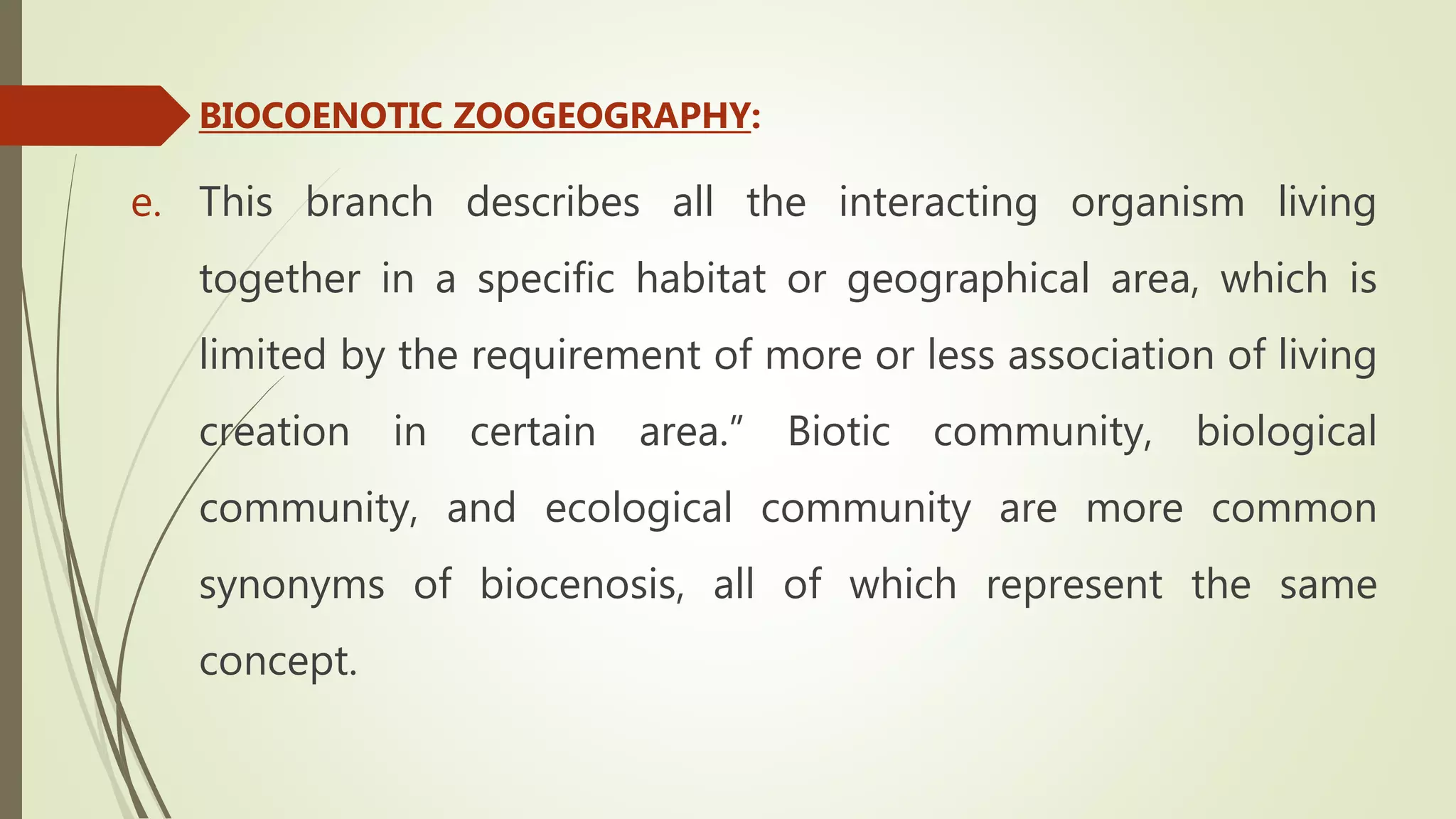 Branches of zoogeographic . | PPTX
