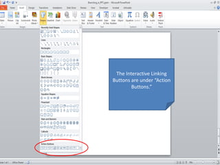 The Interactive Linking
Buttons are under “Action
Buttons.”
 