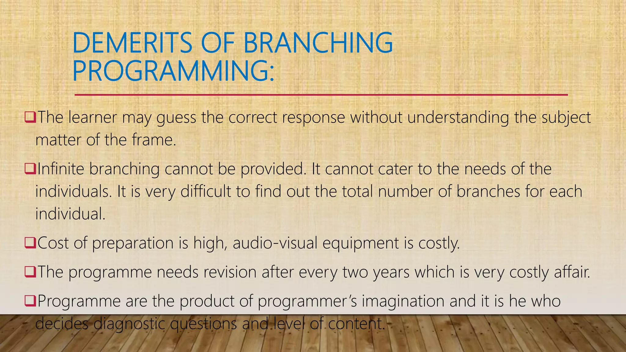 Branching programming with frames | PPTX
