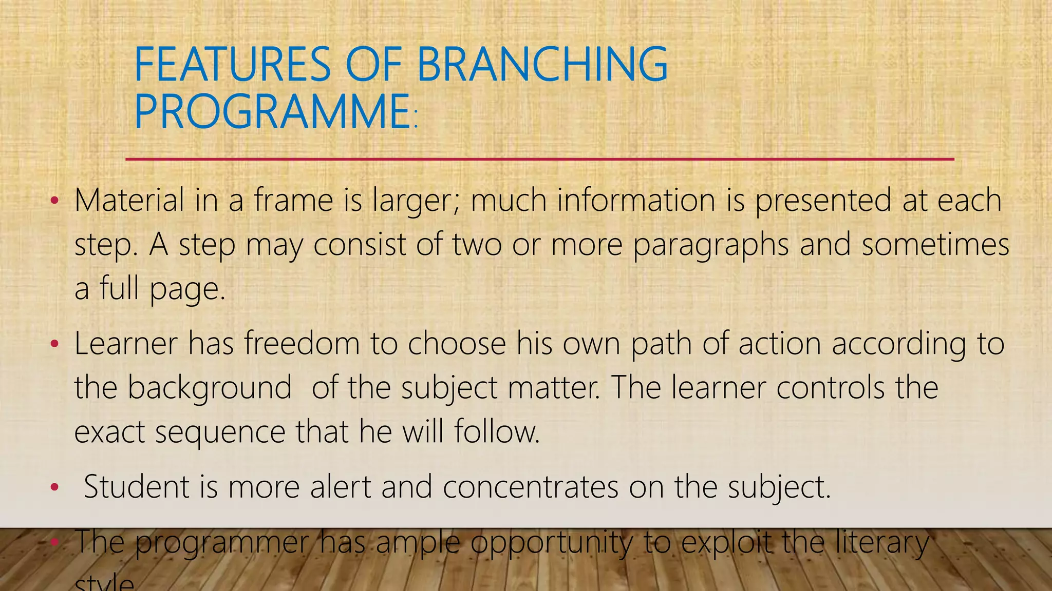 Branching programming with frames | PPTX | Geography | Science