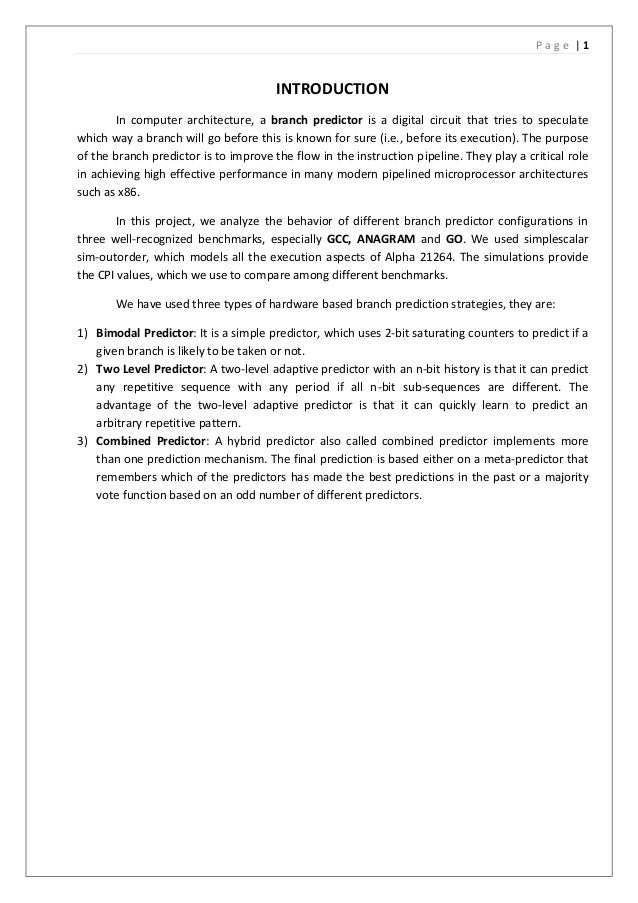 Evaluation of Branch Predictors