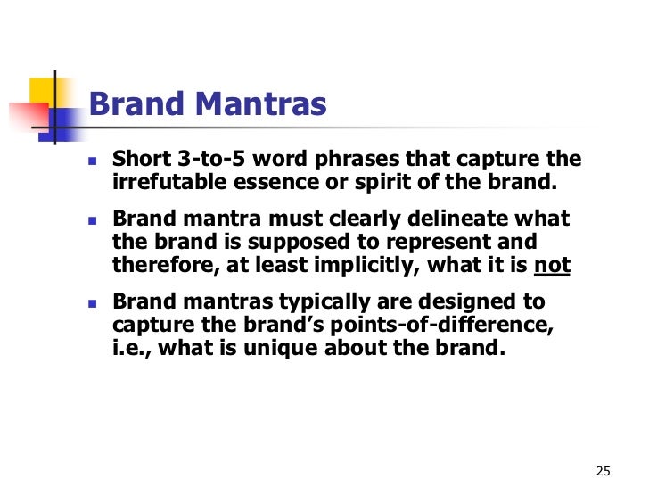 Brand Mantras Typically Are Designed To Capture The Brand S Points Of Brand Mantras Typically Are Designed To Capture The Brand S Points Of