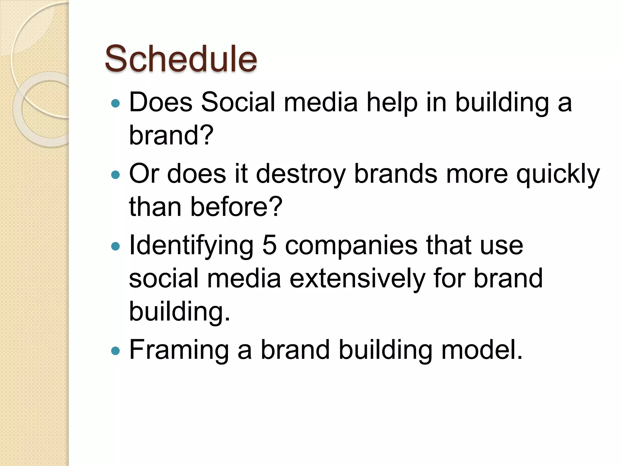 Social media brand building models | PPT