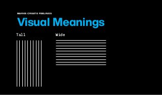 MARKS CREATE FEELINGS
Visual Meanings
Tall Wide
 