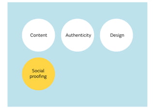 Content
Social
prooﬁng
Authenticity Design
 
